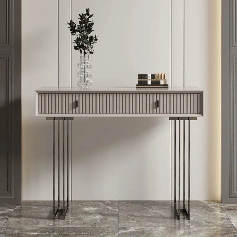 Phoebe Dressing Table in Grey with 2 Drawers