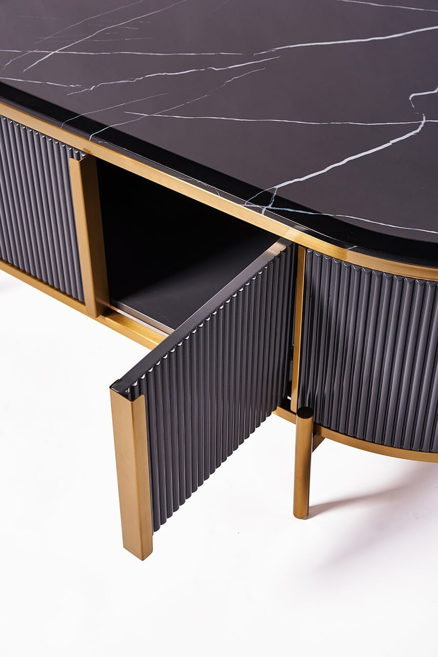 Knightsbridge Coffee Table with Marble Top - Belmont Interiors