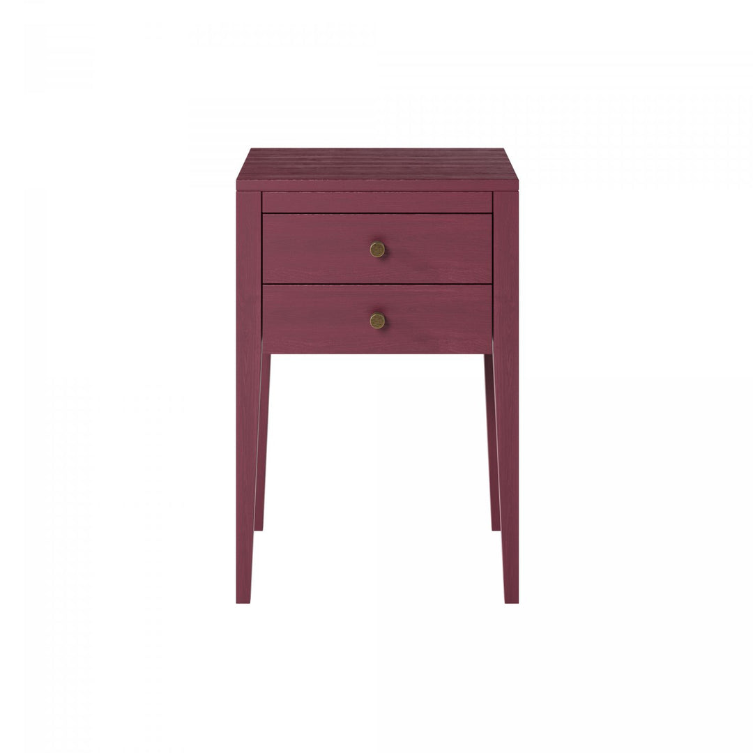 DI Designs Radford 2 Drawer Bedside in Red - Belmont Interiors