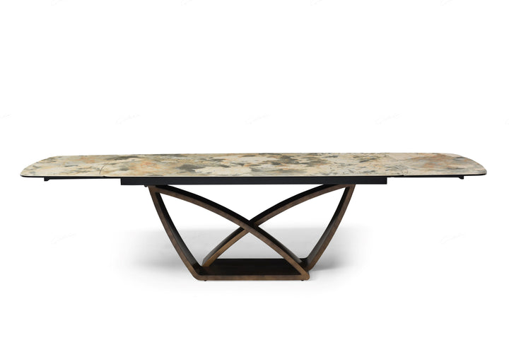 Loretti 200-300cm Italian Pandora Ceramic Marble Side Extending Dining Table - Belmont Interiors