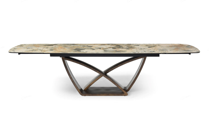 Loretti 200-300cm Italian Pandora Ceramic Marble Side Extending Dining Table - Belmont Interiors