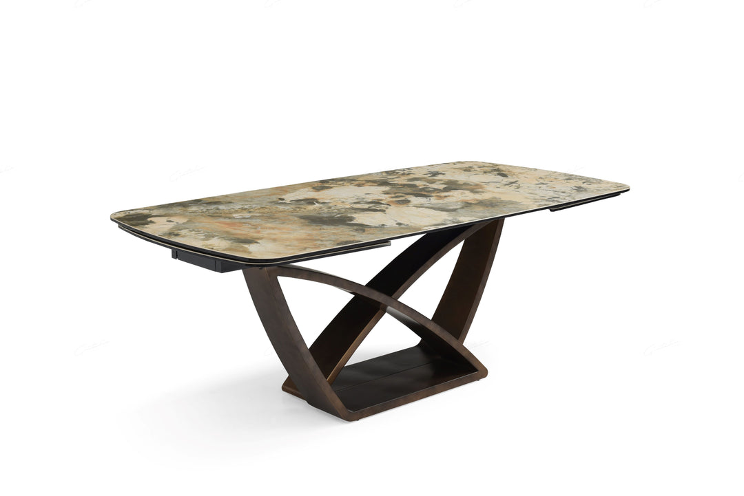 Loretti 200-300cm Italian Pandora Ceramic Marble Side Extending Dining Table - Belmont Interiors