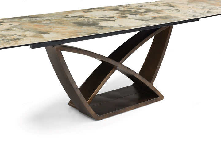Loretti 200-300cm Italian Pandora Ceramic Marble Side Extending Dining Table - Belmont Interiors