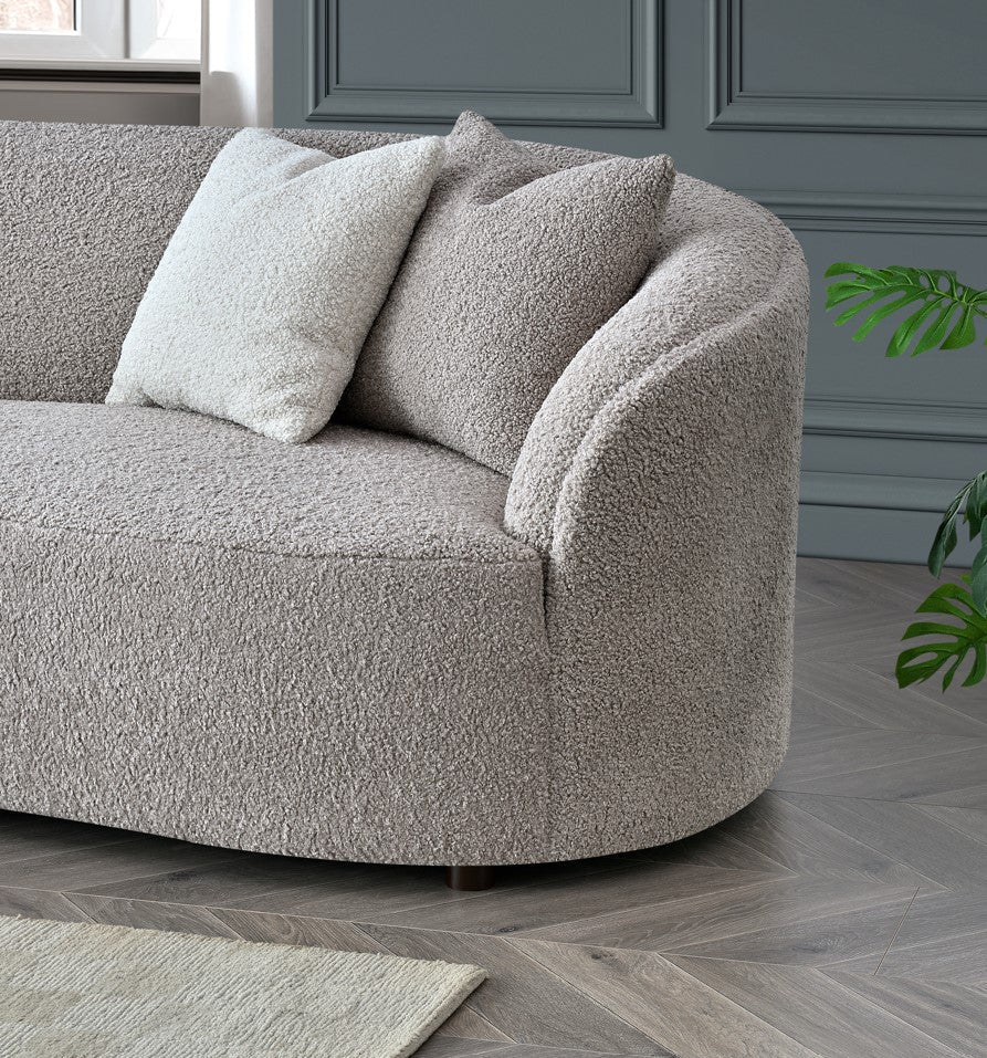 The Nolita Boucle Premium Sofa Latte Teddy Boucle Fabric - Belmont Interiors