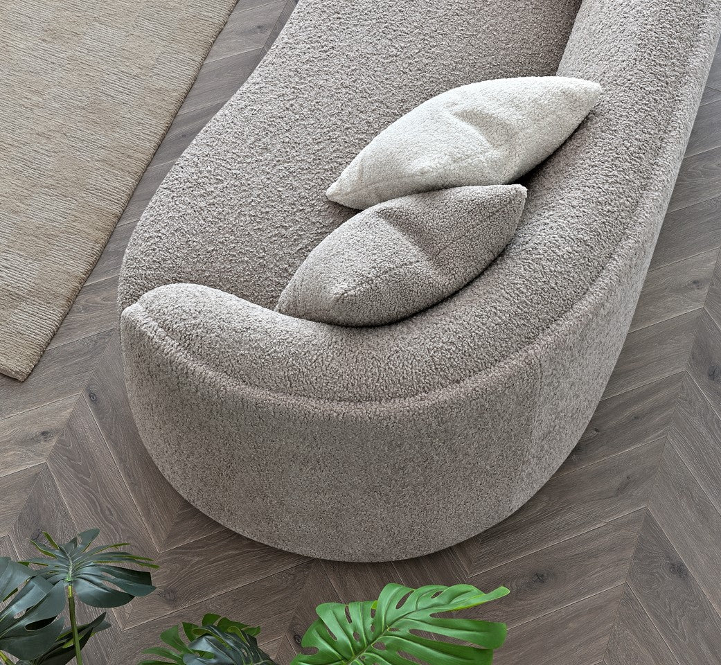 The Nolita Boucle Premium Sofa Latte Teddy Boucle Fabric - Belmont Interiors