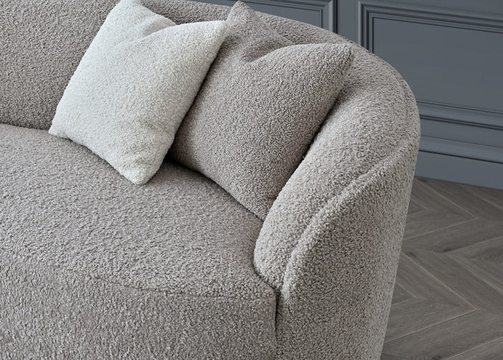 The Nolita Boucle Premium Sofa Latte Teddy Boucle Fabric - Belmont Interiors