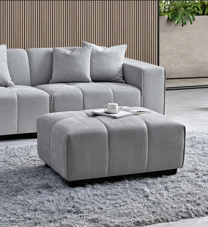 The Leonard Cloudy Grey Boucle Left Hand Corner Premium Sofa Cloudy Grey Boucle Fabric - Belmont Interiors