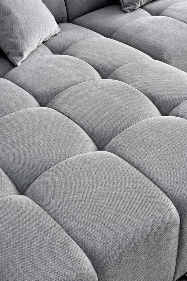 The Leonard Cloudy Grey Boucle Left Hand Corner Premium Sofa Cloudy Grey Boucle Fabric - Belmont Interiors