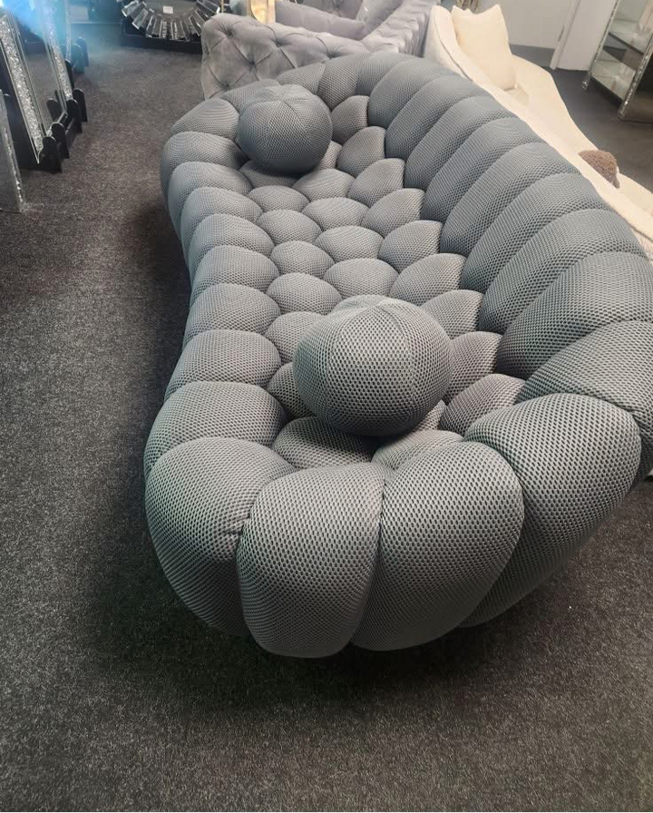 Belle Bubble Curved Sofa in Grey