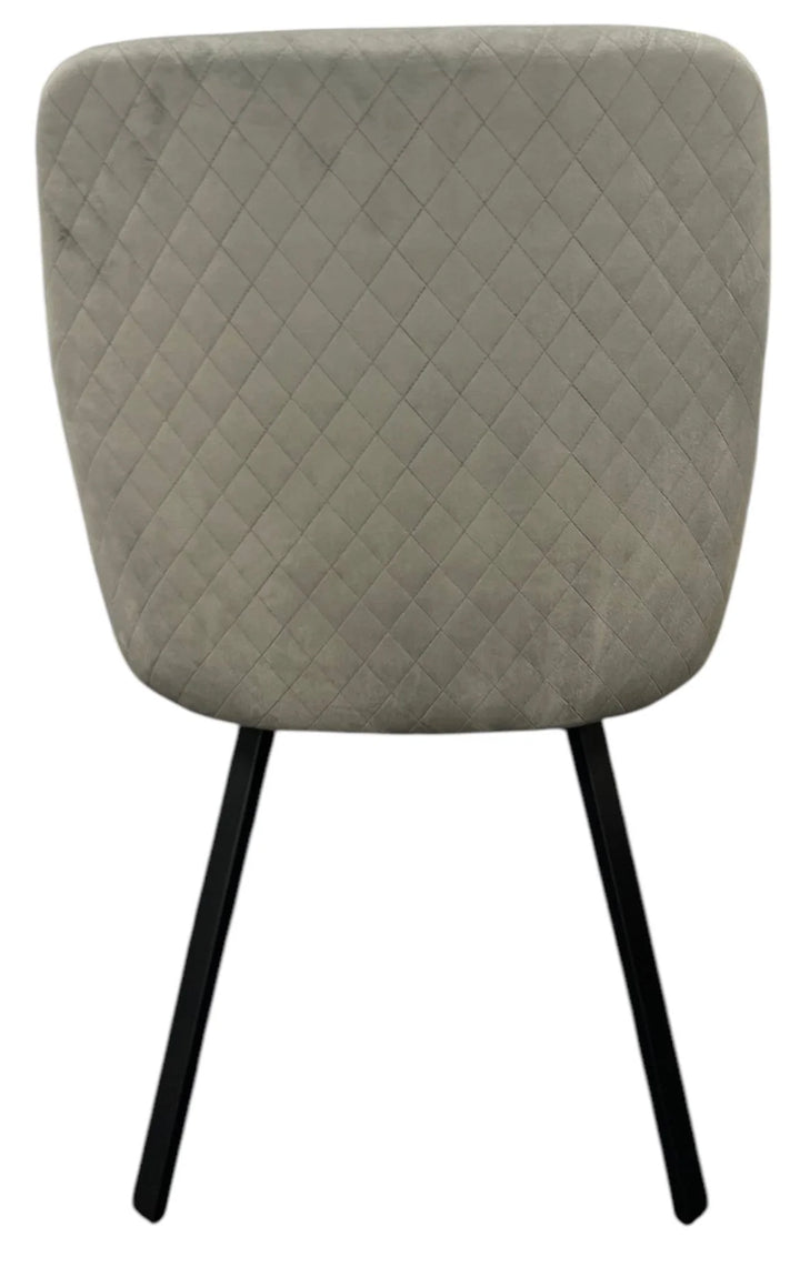 Rose 180º Swivel Dining Chair in Dark Grey with Black Legs