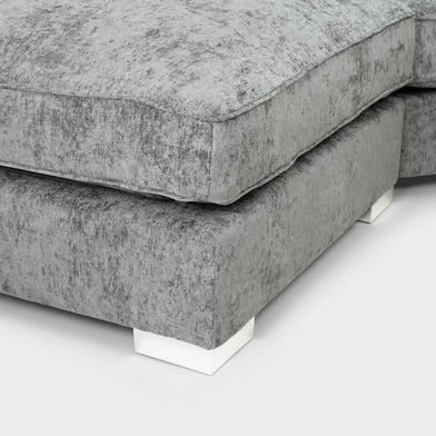 Bishop U Shape Fullback Corner Sofa in Platinum Chennile