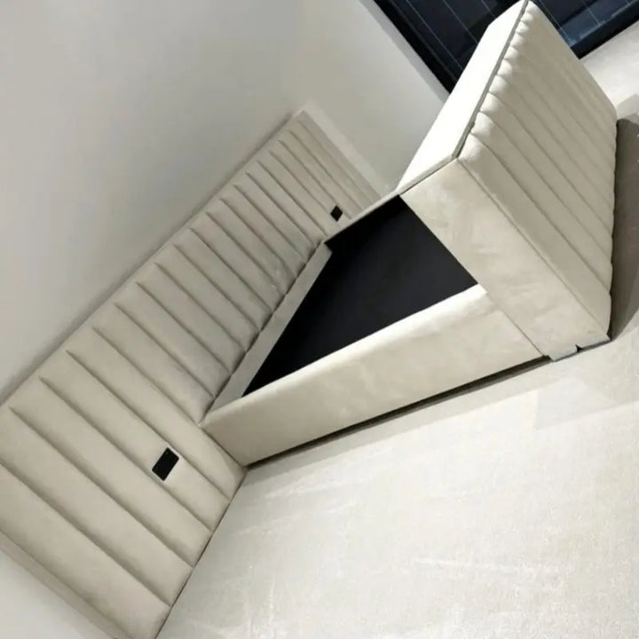The Ashbourne Wide Low Panel Bespoke TV Bed in Luxury Velvet