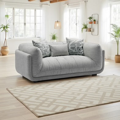 Oxford 2-Seater Grey Sofa in Soft Fabric