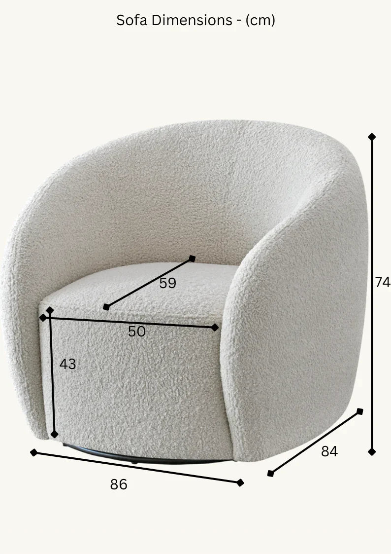 The Nolita Boucle Premium Accent Chair Koala Teddy Boucle Fabric - Belmont Interiors