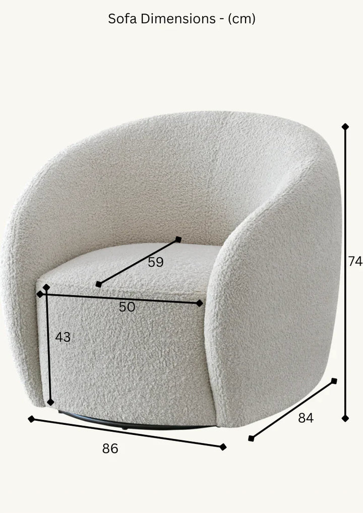 The Nolita Boucle Premium Accent Chair Koala Teddy Boucle Fabric - Belmont Interiors
