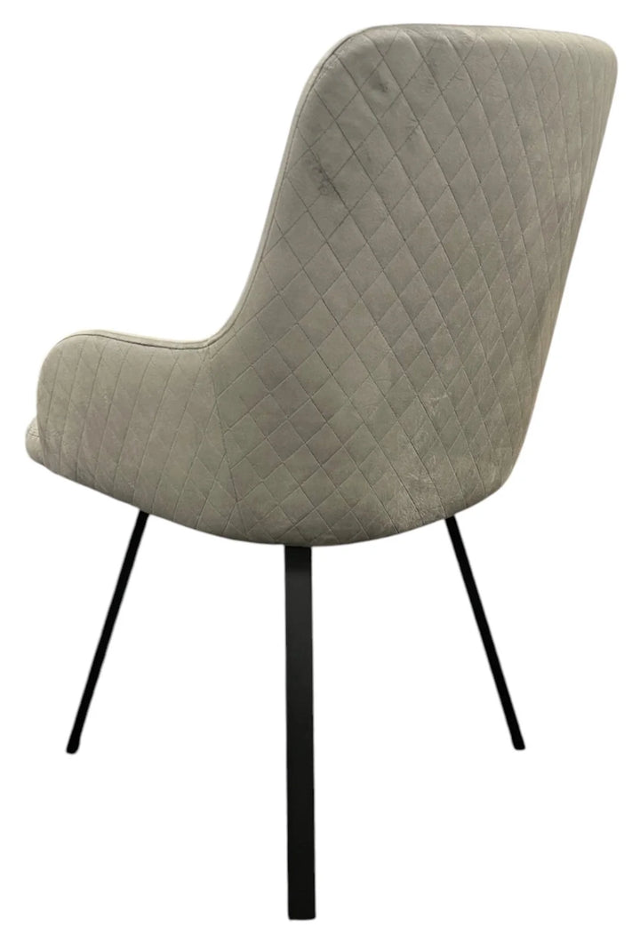 Rose 180º Swivel Dining Chair in Dark Grey with Black Legs