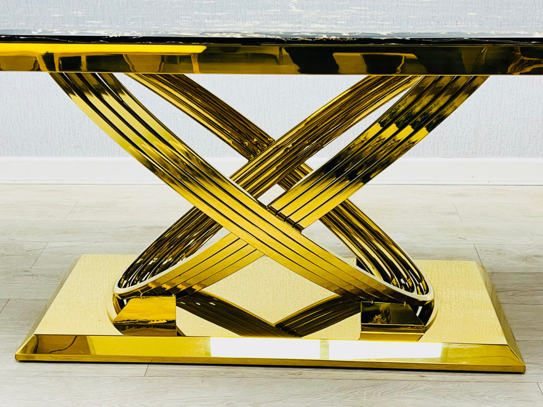 Elina Gold Marble Coffee Table - 120cm