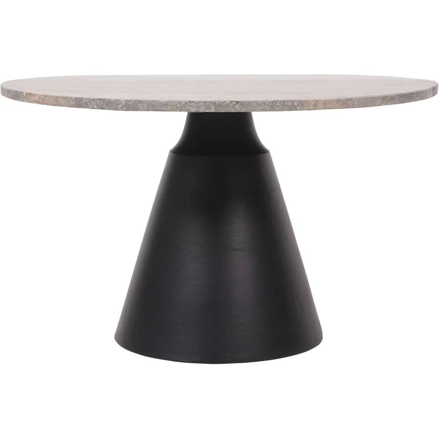 Libra Interiors Clifton II Coffee Table in Charcoal Black and Travertine – Small - Belmont Interiors