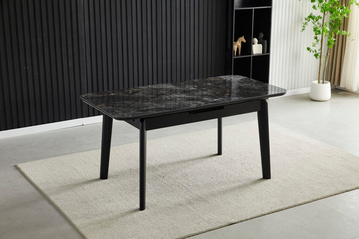 Savannah Extending Black Ceramic Table 130-160cm