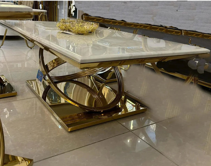 Elina Gold Marble Coffee Table - 120cm