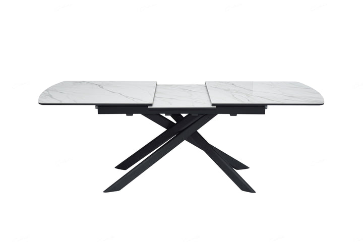 Cosmo 180-230cm Extending White Ceramic Marble Dining Table - Belmont Interiors