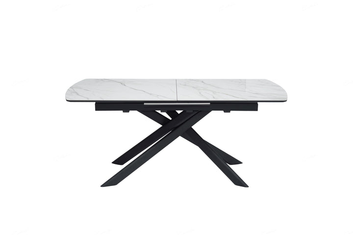 Cosmo 180-230cm Extending White Ceramic Marble Dining Table - Belmont Interiors
