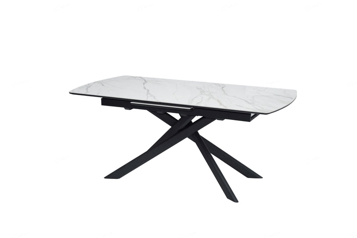 Cosmo 180-230cm Extending White Ceramic Marble Dining Table - Belmont Interiors