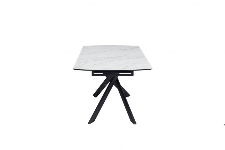 Cosmo 180-230cm Extending White Ceramic Marble Dining Table - Belmont Interiors