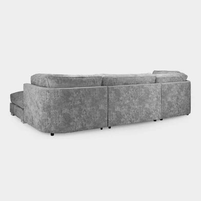 Bishop U Shape Fullback Corner Sofa in Platinum Chennile