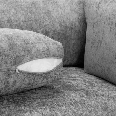 Bishop U Shape Fullback Corner Sofa in Platinum Chennile