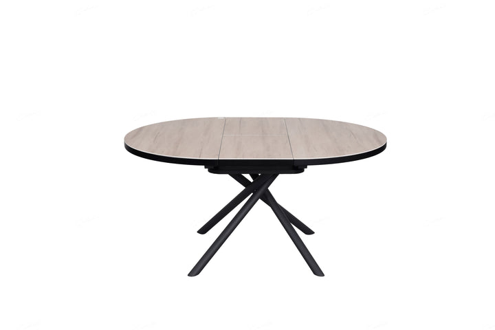Daniello 120-160cm Extending Oval Round Oak Ceramic Marble Dining Table - Belmont Interiors