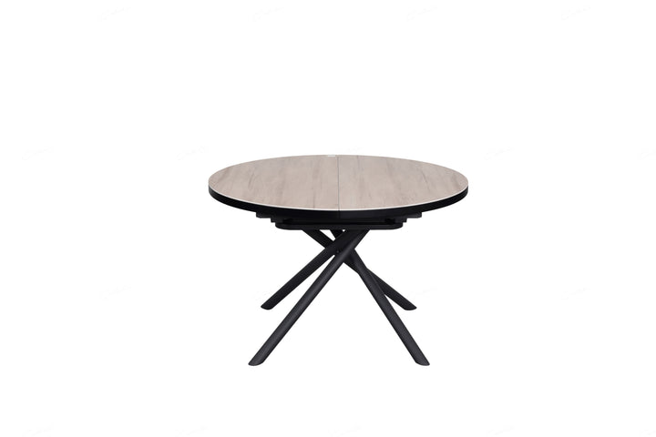 Daniello 120-160cm Extending Oval Round Oak Ceramic Marble Dining Table - Belmont Interiors