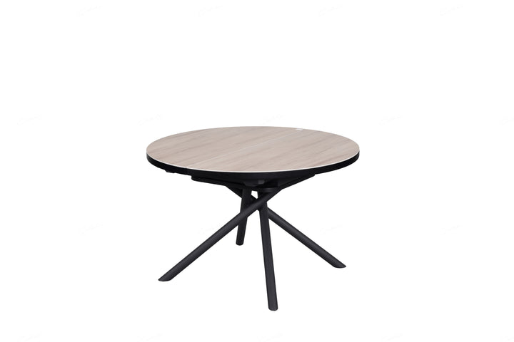 Daniello 120-160cm Extending Oval Round Oak Ceramic Marble Dining Table - Belmont Interiors