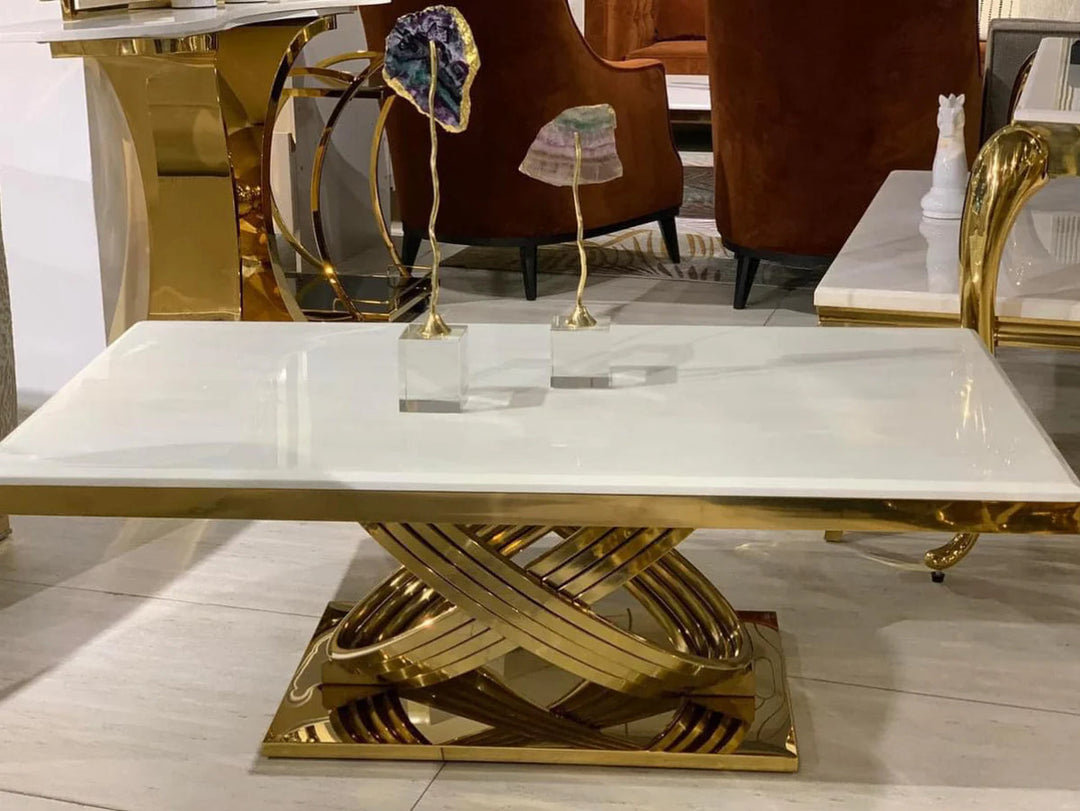 Elina Gold Marble Coffee Table - 120cm