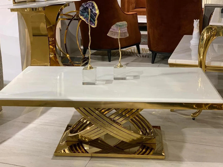 Elina Gold Marble Coffee Table - 120cm