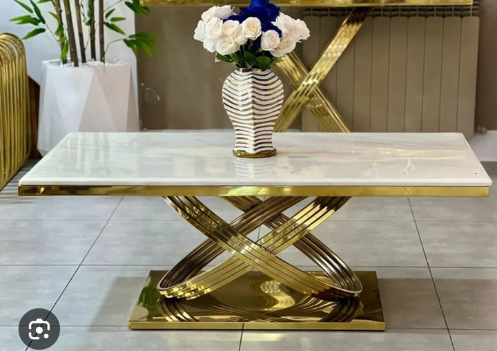 Elina Gold Marble Coffee Table - 120cm