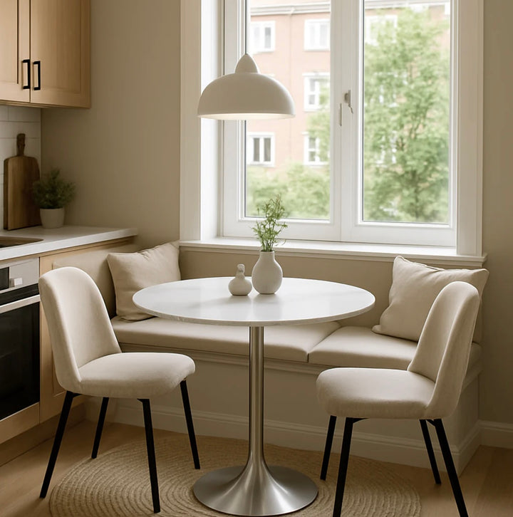 Bentley 90cm Ceramic Round Table (Chrome)