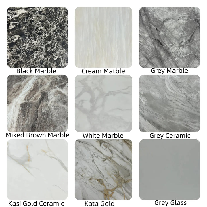 Rossi Gold 2m Marble Dining Table - Belmont Interiors