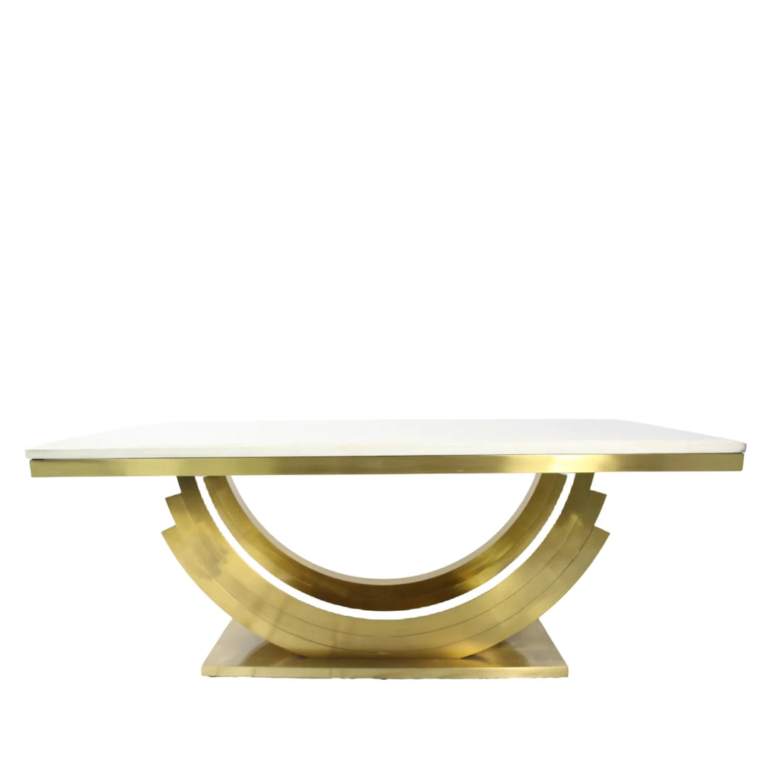 Rossi Gold 2m Marble Dining Table - Belmont Interiors