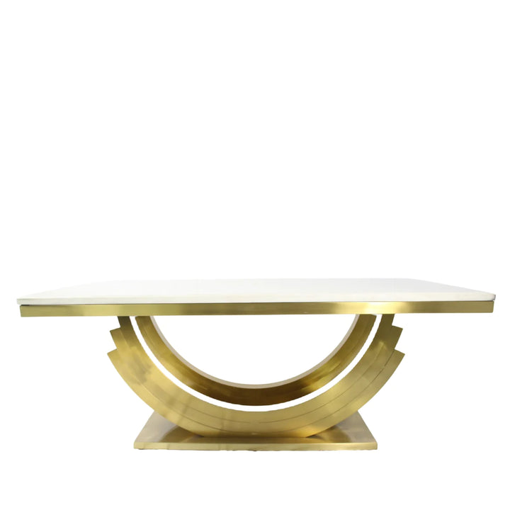 Rossi Gold 2m Marble Dining Table - Belmont Interiors