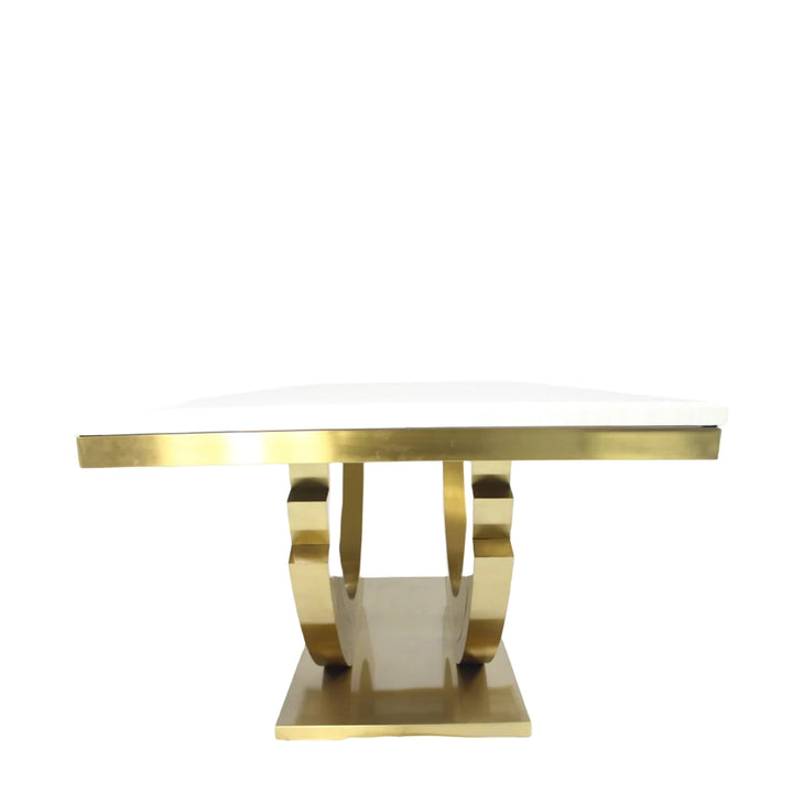 Rossi Gold 2m Marble Dining Table - Belmont Interiors