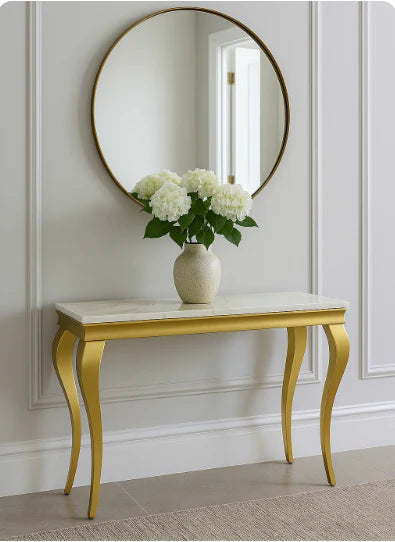 Louis Gold Ceramic Marble 120cm Console Table