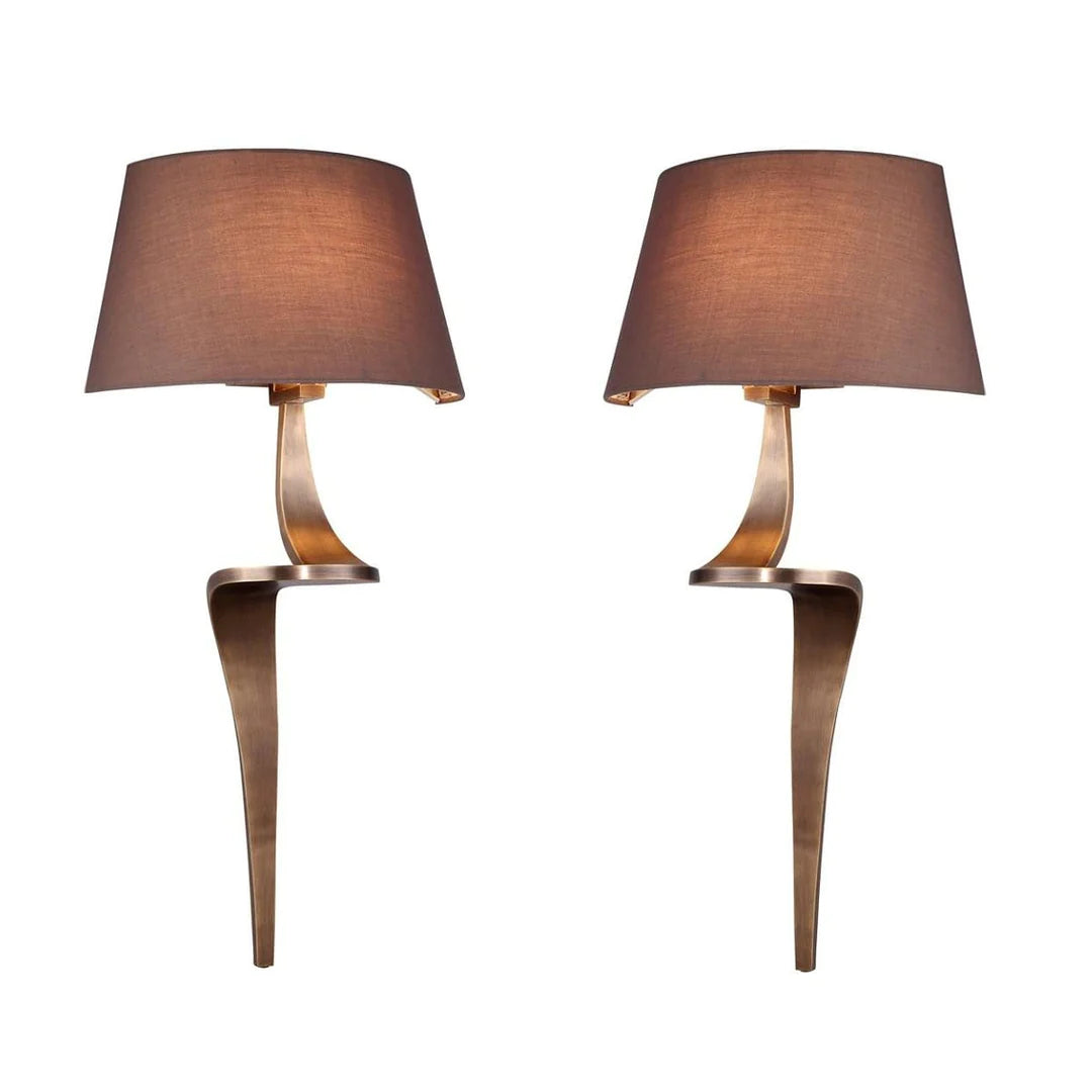 RV Astley Enzo Wall Lamps in Antique Brass – Pair-Wall Lights-RV Astley-Belmont Interiors
