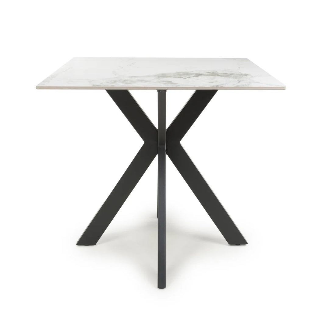 Nova Small 80cm Ceramic White Square Dining Table