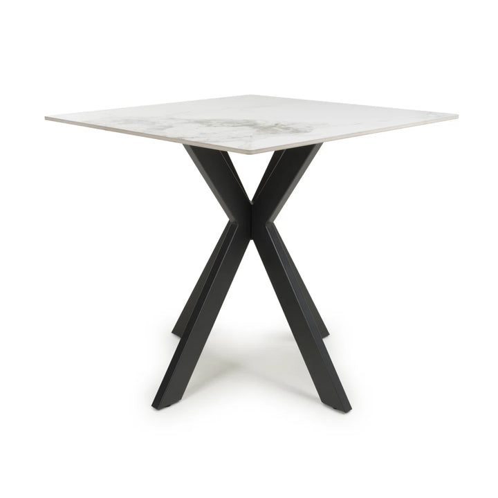 Nova Small 80cm Ceramic White Square Dining Table