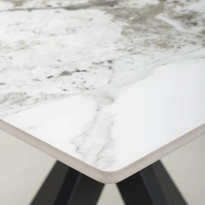 Nova Small 80cm Ceramic White Square Dining Table