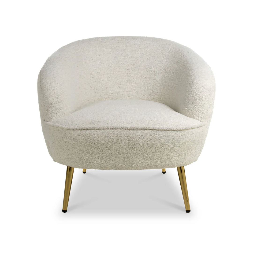 Luna Curved Tub Cair in Vanilla White Boucle