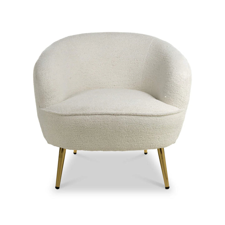 Luna Curved Tub Cair in Vanilla White Boucle