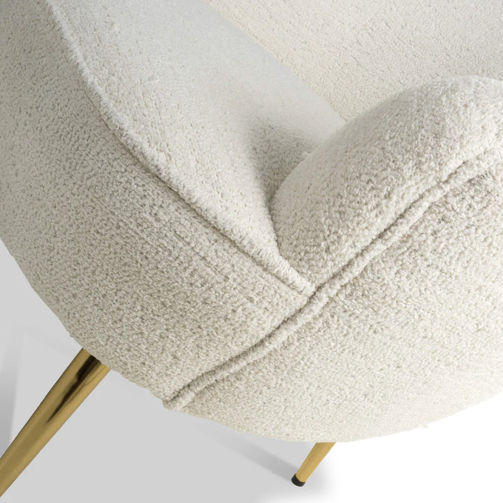 Luna Curved Tub Cair in Vanilla White Boucle