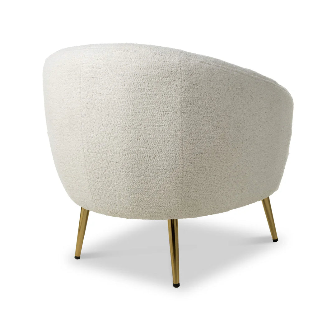 Luna Curved Tub Cair in Vanilla White Boucle